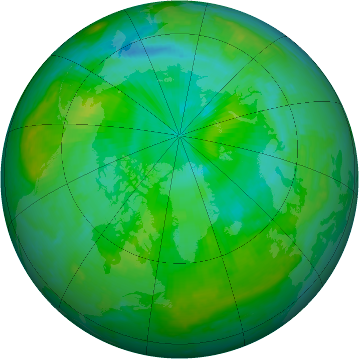 Arctic ozone map for 27 July 2000